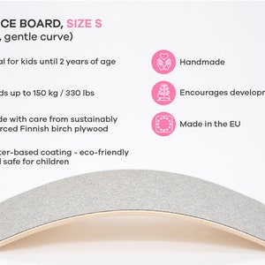 Balance board with Merino Wool FELT, Curvy board, Wooden curvy board, Activity board zdjęcie 9