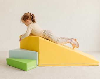 Toddler Soft Play Climbing Set with Slide and Steps - Large 3-piece Kubo Blocks CORO