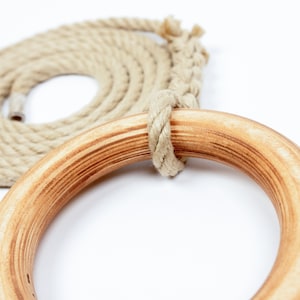 Gymnastic rings, Wooden rings, Rings with adjustable straps, Fitness rings, Exercise rings image 6