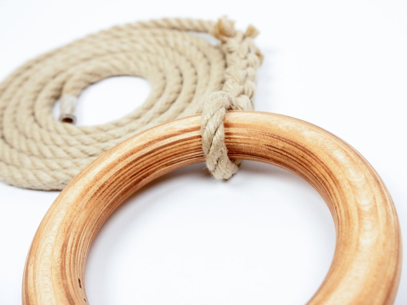 Gymnastic rings, Wooden rings, Rings with adjustable straps, Fitness rings, Exercise rings image 6