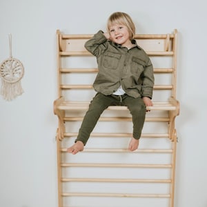 Climbing triangle with ramp that can be transformed into a Climbing Wall | Choose Color & Optional Ramp