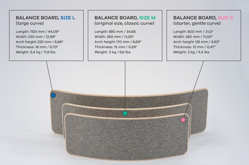 Balance board with a gray felt bottom image 7