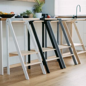 Learning helper, Montessori tower, Stepping stool for Children, Adjustable kitchen Toddler tower, Foldable help tower