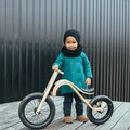 Wooden Balance Bike 12", Push No Pedal Runbike, Training Bike For Toddlers and Kids