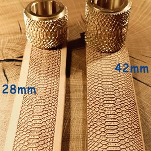Brass Snake Skin Embossing Roller: Leather Craft Tool (28mm or 42mm) image 3