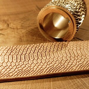 Brass Snake Skin Embossing Roller: Leather Craft Tool (28mm or 42mm) image 6