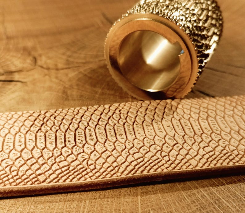 Brass Snake Skin Embossing Roller: Leather Craft Tool (28mm or 42mm) image 6