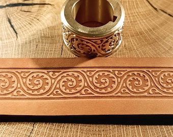 Brass Leather Embossing Roller: 22mm Seamless Pattern, 1" Shaft