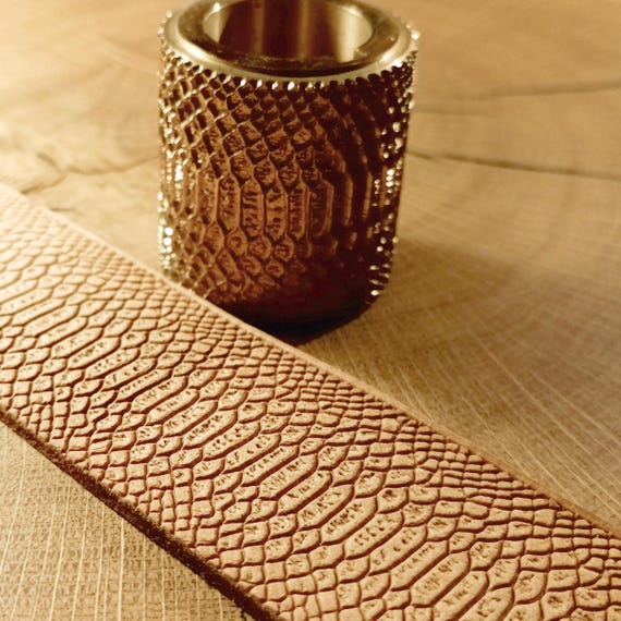 Brass Snake Skin Embossing Roller: Leather Craft Tool (28mm or 42mm)