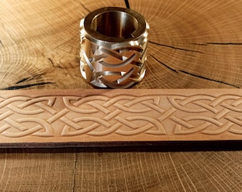 Brass Leather Embossing Roller. "Celtic pattern #1", 27mm, 32mm & 43mm width.