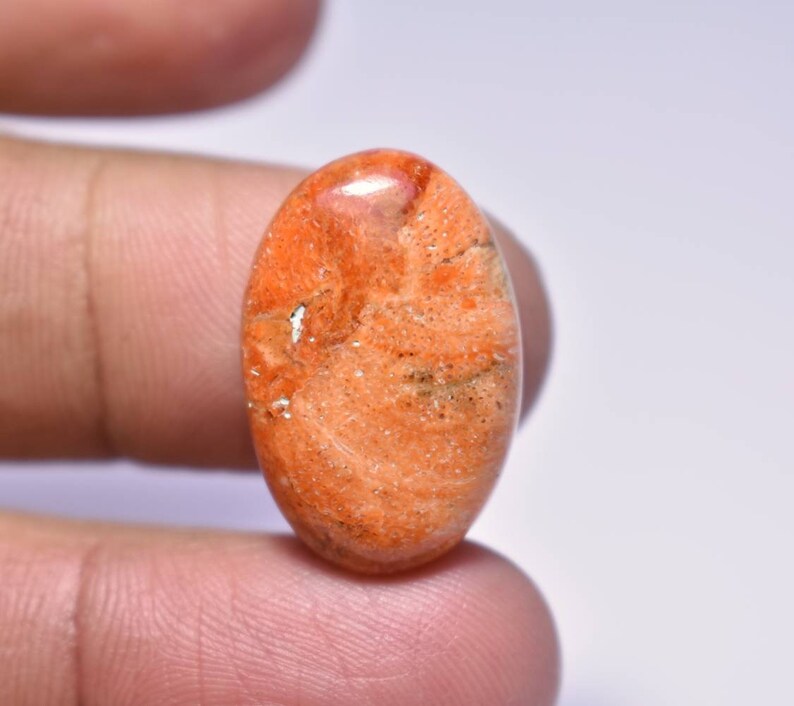 oval shape 25x16x5mm 11cts Apple coral cabochon A1551
