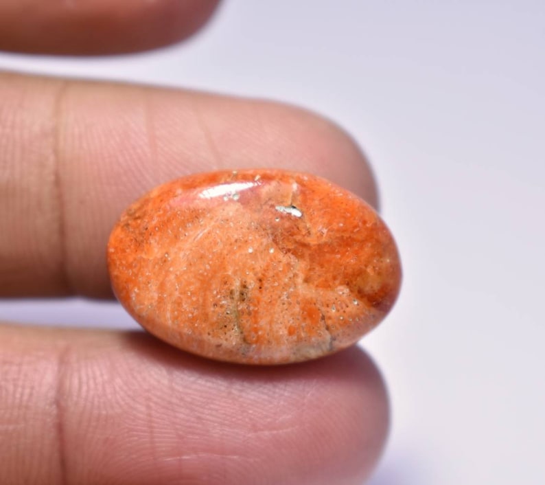 oval shape 25x16x5mm 11cts Apple coral cabochon A1551