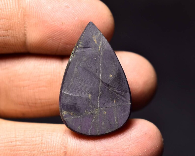 #4158 32x21x6 MM 37 CTS Purpurite Pear Cabochon Beautiful Cabochon