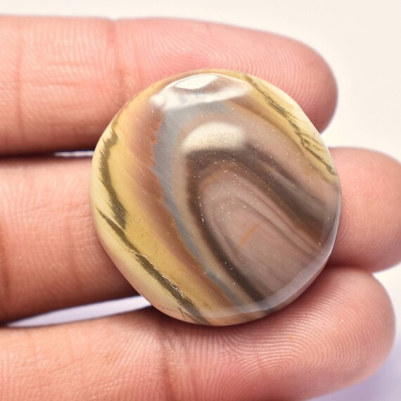 Round jasper chalcedony cabochon