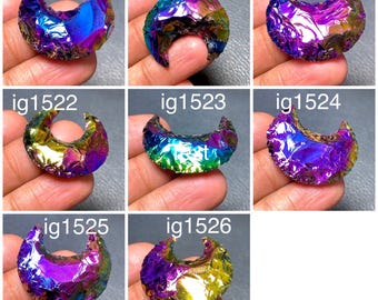 Halve maan cabochons, titanium gecoate maansikkel cabochons, maak een keuze uit bovenstaande...