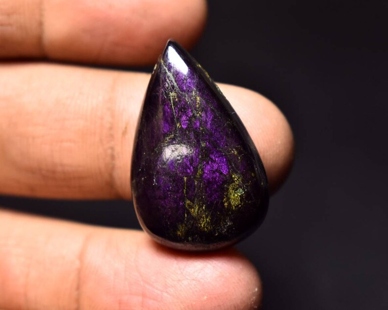 #4158 32x21x6 MM 37 CTS Purpurite Pear Cabochon Beautiful Cabochon