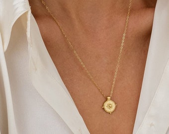 Gold sun pendant necklace, gold filled minimalist sun necklace, dainty sun necklace for women