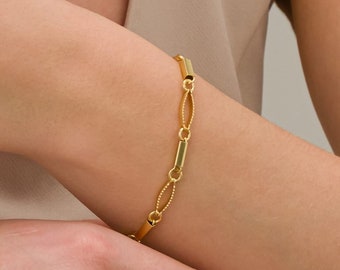 Gold filled chain bracelet for women, non tarnish waterproof bracelet, stacking everyday bracelet