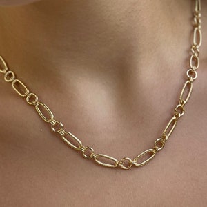 Gold Filled Necklace, Link chain necklace, gold layering necklace for women