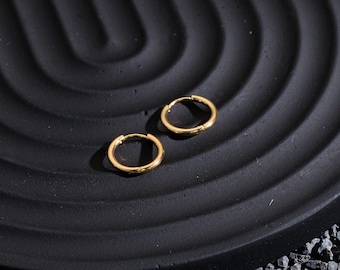 Small hoop earrings, 18K Gold filled thin hoop earrings, waterproof everyday earrings for women
