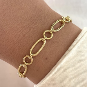 Gold filled chain bracelet for women, non tarnish waterproof bracelet, stacking everyday bracelet