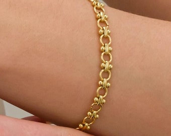 Gold chain bracelet for women, 18K Gold filled bracelet, gold stacking bracelet