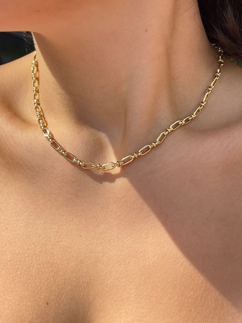 18K Gold filled Necklace, Non tarnish chain necklace, gold chain necklace for women, gold filled jewellery image 5