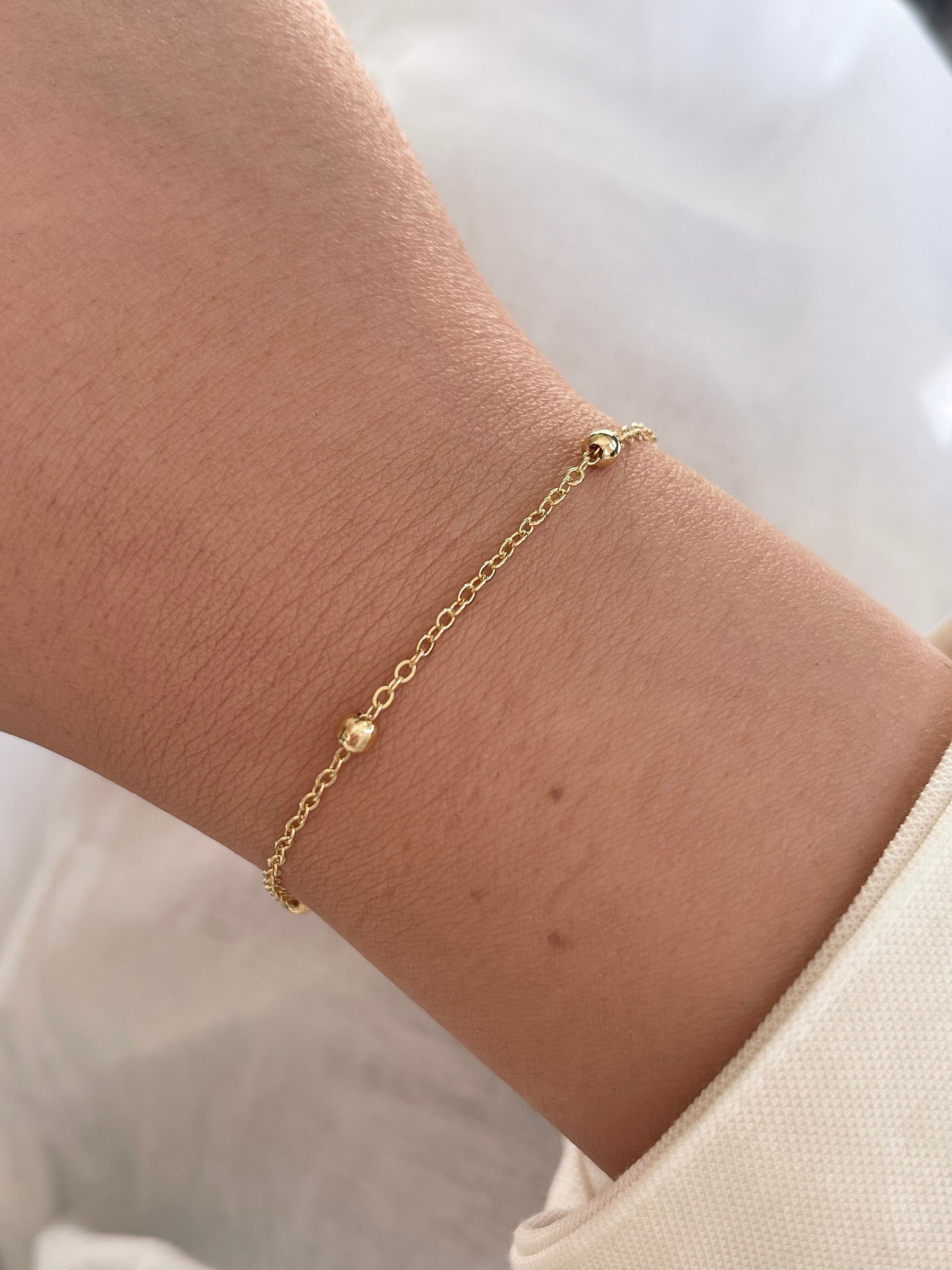 VIMCUPQ Dainty Gold Bracelets for Women & Girls, Adjustable Stackable Gold Chain Bracelet Set, 18K/14K Gold Plated Women Trendy Jewelry Layered Link