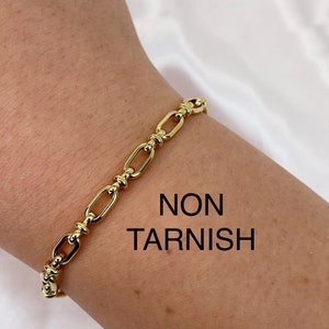 Bracelet en or rempli de 18 kg, bracelet chaîne ovale, bracelet en or pour femme