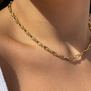 18K Gold filled Necklace, Non tarnish chain necklace, gold chain necklace for women, gold filled jewellery image 6