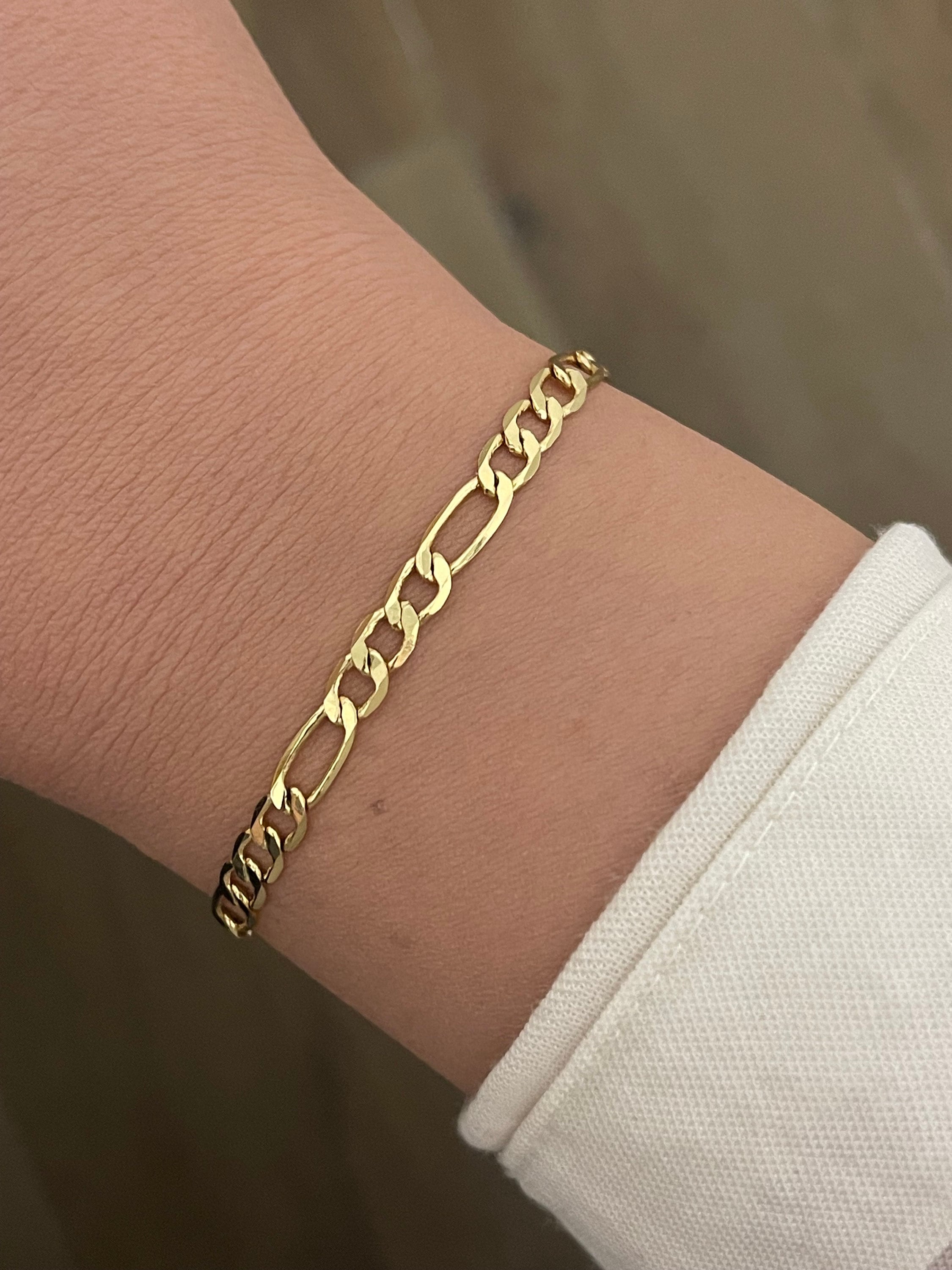 Gold Figaro Chain Bracelet ,gold Chain Bracelet for Women