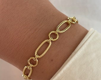 Gold filled chain bracelet for women, non tarnish waterproof bracelet, stacking everyday bracelet, link chain bracelet