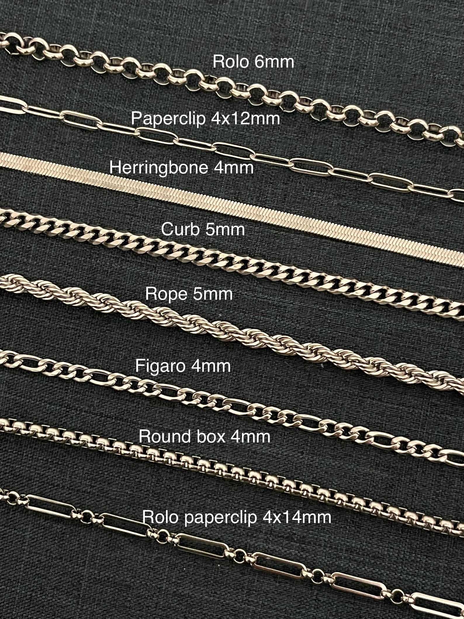 Silver Chain Necklace, Stainless Steel Chain,rope Paperclip Chain Twist ...
