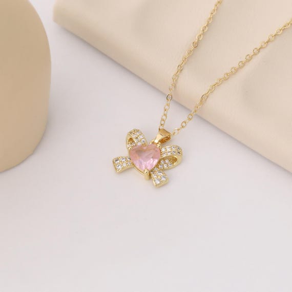 Pendentif Cœur LIENOR En Or Plaqué 18k – Serti De Zirconium Cubic (CZ) – Neuf Avec étiquettes