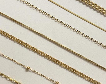 18K Gold filled chain necklace,Waterproof minimalist jewelry, Christmas gift for women