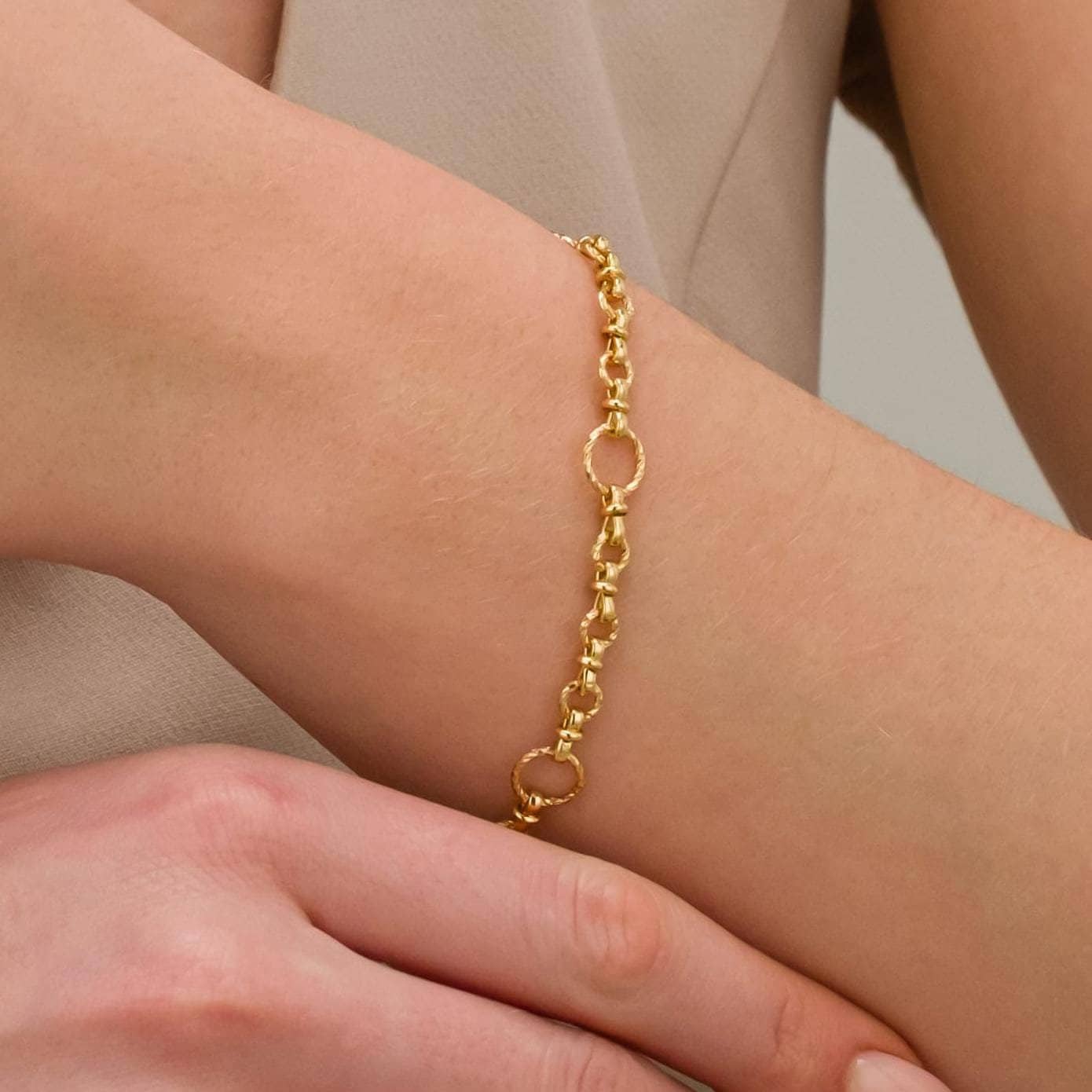 18k gold filled bracelet, gold link chain bracelet for women, 18K minimalist gold chain bracelet