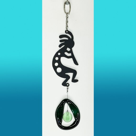 0860 Kokopelli Mini Metal Top Wind Chime With Recycled Wine Etsy