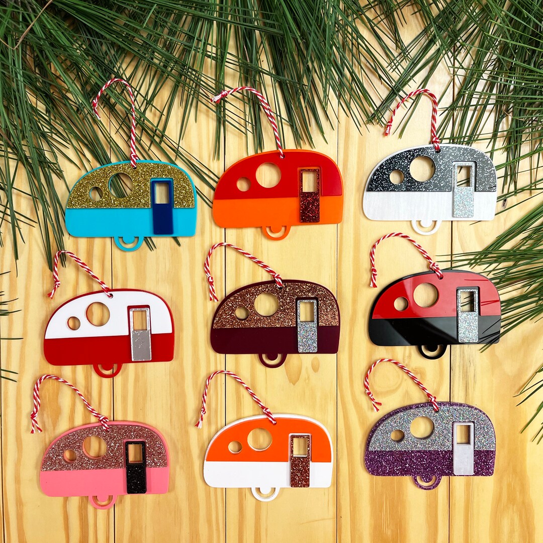 Campers Christmas Ornaments Christmas Garland Rvs Acrylic Etsy