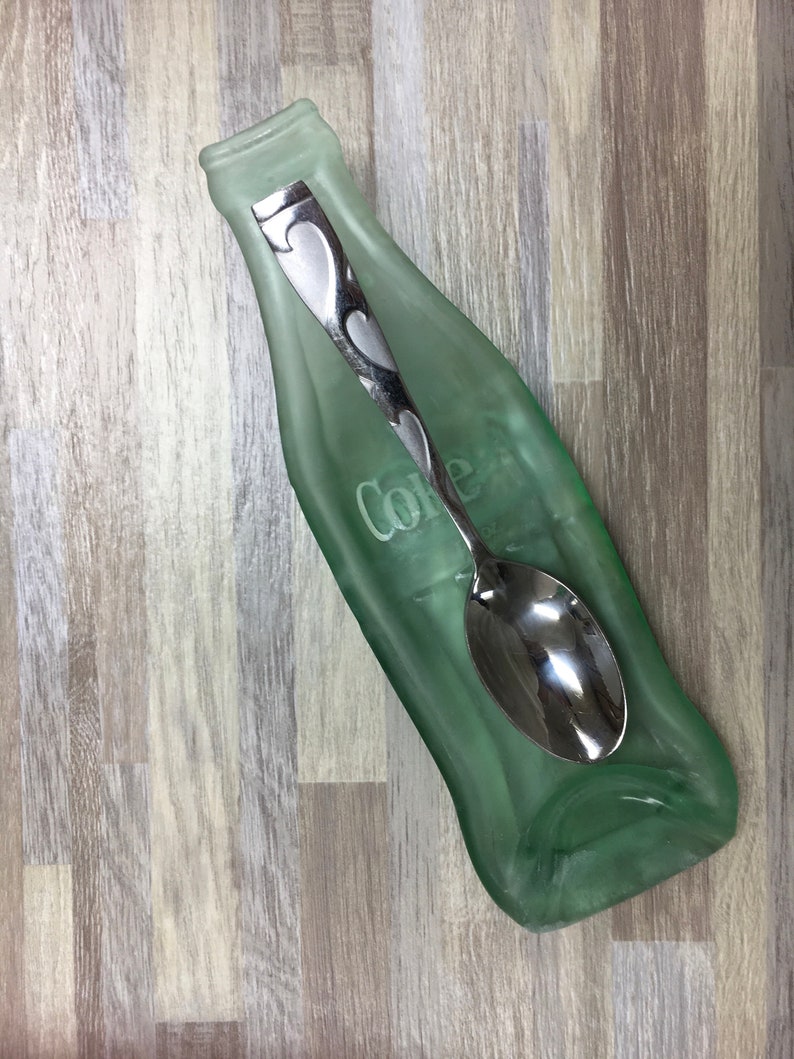 Melted Recycled Vintage Green Glass Cocacola Bottle Spoon Etsy