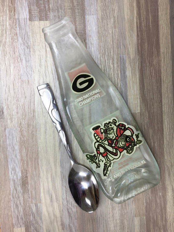 Vintage Coca Cola Bottle Spoon Rest Recycled Glass Melted Coke Soda Bottle