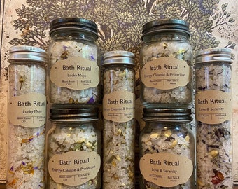 Spiritual Bath~Energy Cleanse~Fortify~Protect~Ritual Self Care~4oz Bath Salts~Bath Herbs