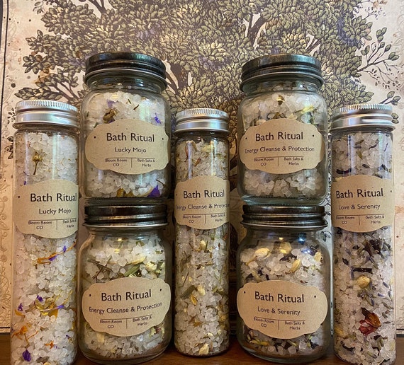 Premium Spiritual Bath Salts: Energy Cleanse & Protection Ritual - 4oz