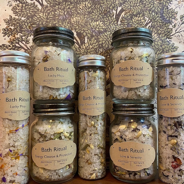 Spiritual Bath~Energy Cleanse~Fortify~Protect~Ritual Self Care~4oz Bath Salts~Bath Herbs