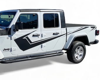 2020-2024 Passend für jeep Gladiator Side Rumble Stripes 3M Vinyl Grafiken Sendungsverfolgung Abziehbilder und LKW-Aufkleber