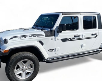 2019-2024 Se adapta a Jeep Gladiator y Wrangler Side Outback Stripes Gráficos de vinilo para capó 3M Calcomanías para SUV y pegatinas para camiones