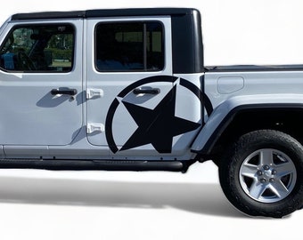 2020-2024 Passend für jeep Gladiator Side Clean Star Stripes 3M Vinyl Grafiken Sendungsverfolgung Abziehbilder und LKW-Aufkleber