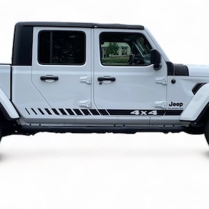 2019-2024 Fits Jeep Gladiator And Wrangler Side Rocker Three Stripes 3M Vinyl Graphics SUV Decals And Truck Stickers
