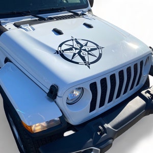 2019-2024 Fits Jeep Gladiator And Wrangler Compass Hood Stripe 3M Vinyl Graphics SUV Decals And Stickers