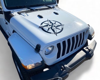 2019-2024 Fits Jeep Gladiator And Wrangler Compass Hood Stripe 3M Vinyl Graphics SUV Decals And Stickers