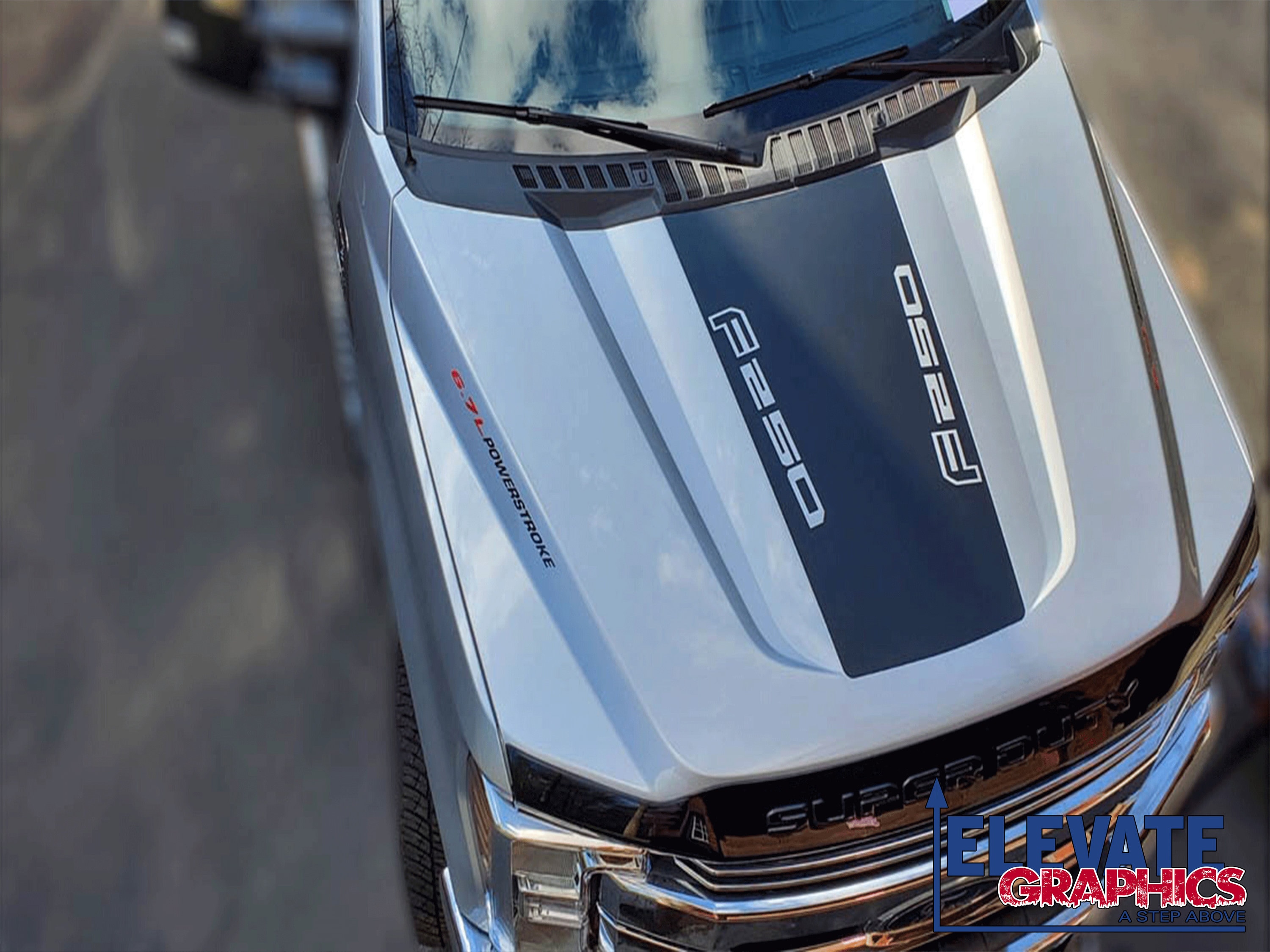 Fits Ford F250 and F350 Center Hood Graphics Auto 3M Vinyl Stripes ...